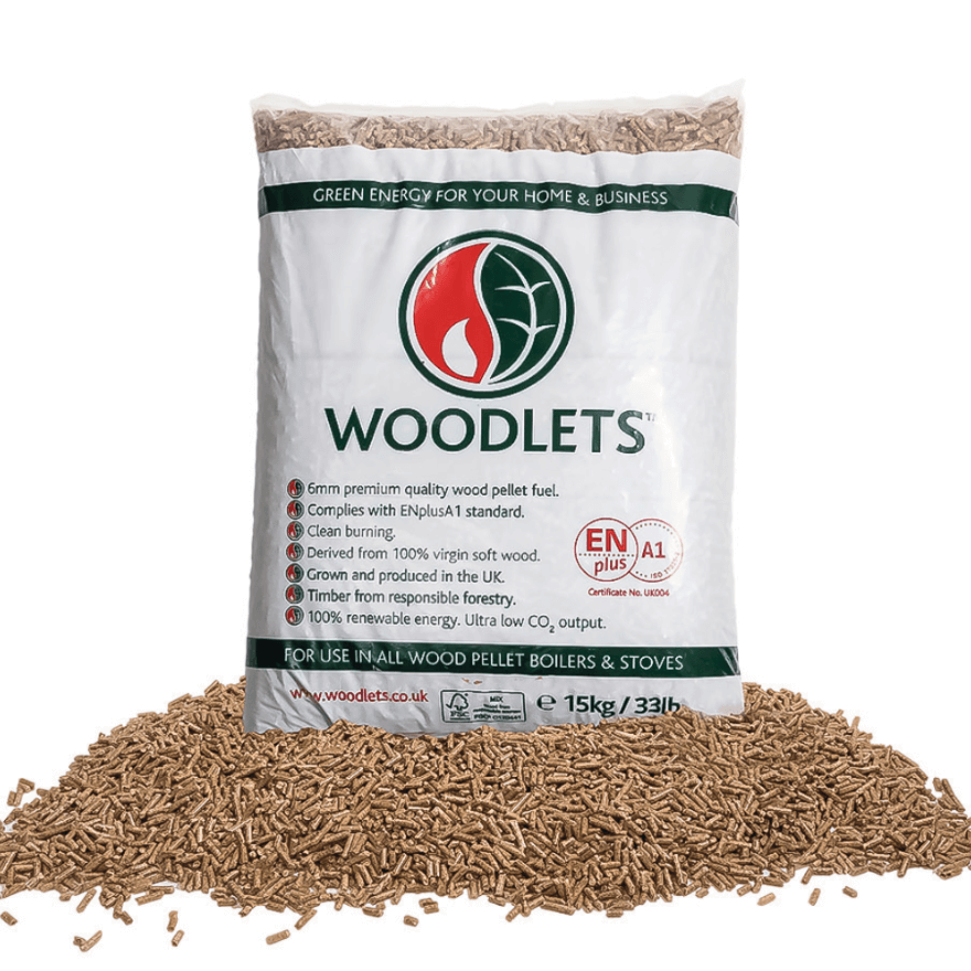 Wood pellets for environmentally friendly and clean biofuel
