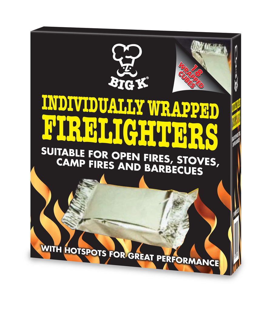 Big K Individually Wrapped Firelighters x 18 Cubes
