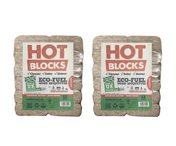 HOT Blocks - High Energy Super dry Wood Fuel Briquettes twin pack
