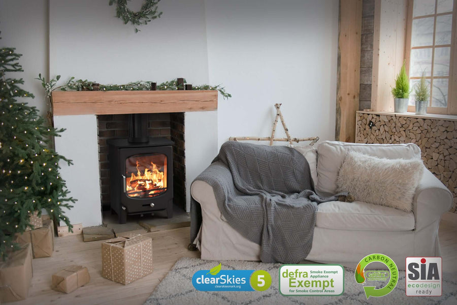 Saltfire ST-X5 Wood Buring Stove in living room