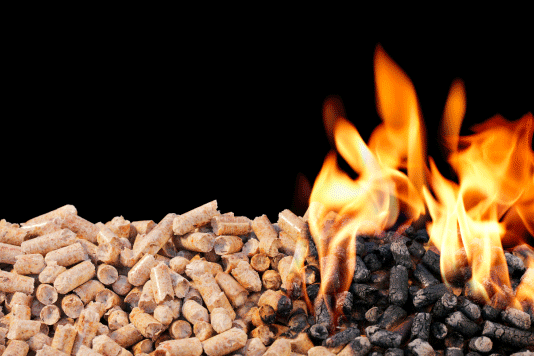 biofuel wood pellets burning