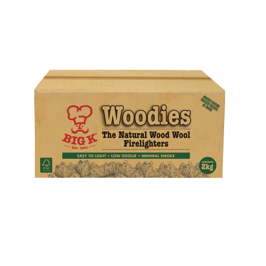 Woodies Natural Wood Wool Firelighters 2 Kg box - Approx 150 Pcs