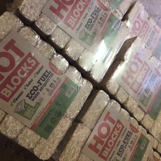 HOT Blocks - High Energy Super dry Wood Fuel Briquettes stacked